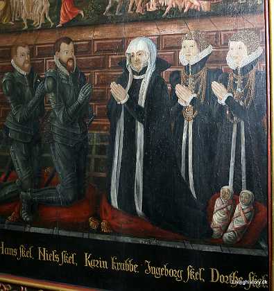 Niels Skeel og Karin Krabbe 1564 Niels Skeel til Nygrd d. 1561 og Karin Krabbe d. 1586. Med deres voksne brn Hans, Ingeborg og Dorthe. 1560-69 Viborg...