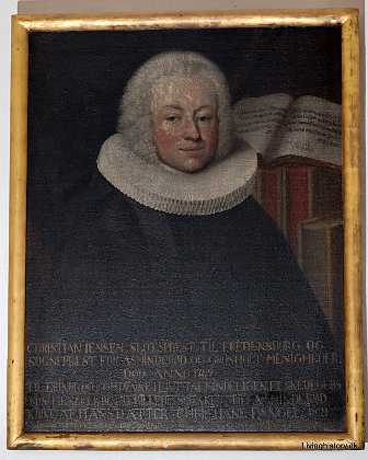 Christian Jensen Christian Jensen, sognepræst, f. 1710, d. 1769. Maleri fra 1748. 1740-49 Fyens stift