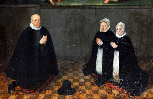 Wilhelm Graa malet ca. 1620 Wilhelm Graa og hustru Johanne d. 1601 samt datter eller anden hustru. 1620-29 Helsingør stift