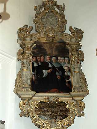 Jørgen Bjørnsen med Anna Paulsdatter Valentin og familie c. 1665 Viceadmiral Jørgen Bjørnsen, f. 1596 d. 1680, med Anne Paulsdatter Valentins, f. 1598 d. 1683 samt deres børn. 1660-69...