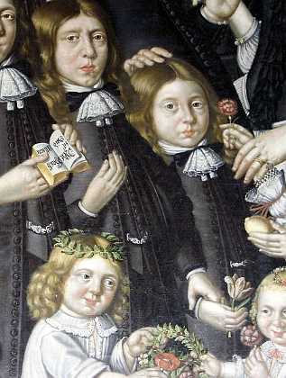 Hans Hornemann 1674 Hans Hornemann d. 1680 med to hustruer, 1. Abele Pedersdatter Friis f. 1597 d. 1654. 2. Christenze Rasmusdatter Bacher...