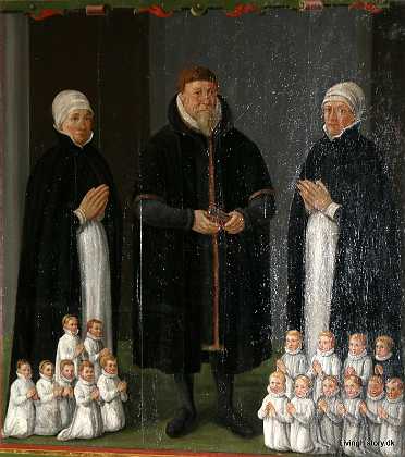 Søren Jensen Buch Søren Jensen Buch, Sognepræst, f. d. 1606 2 hustruer og 17 børn 1580-89 Ribe stift